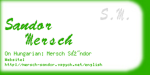 sandor mersch business card